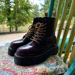 Vegan Burgundy Doc Marten Jadon Boots